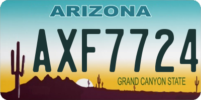 AZ license plate AXF7724