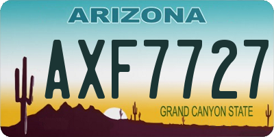 AZ license plate AXF7727