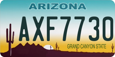 AZ license plate AXF7730