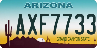 AZ license plate AXF7733