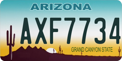 AZ license plate AXF7734