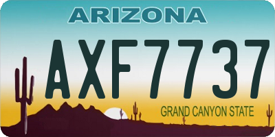 AZ license plate AXF7737
