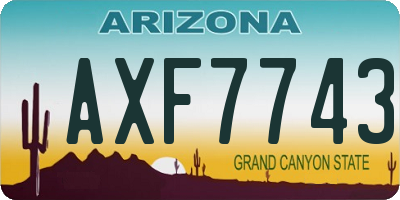 AZ license plate AXF7743