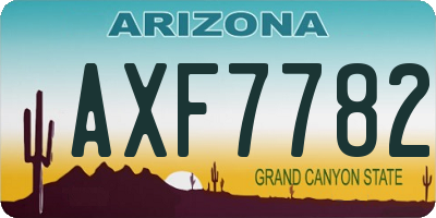 AZ license plate AXF7782