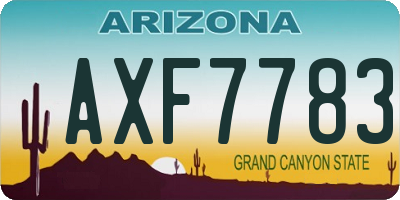 AZ license plate AXF7783