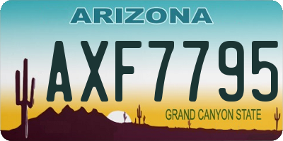 AZ license plate AXF7795