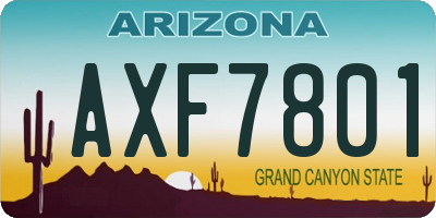 AZ license plate AXF7801