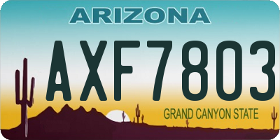 AZ license plate AXF7803