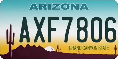 AZ license plate AXF7806