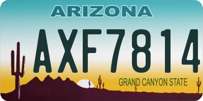 AZ license plate AXF7814