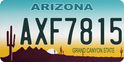 AZ license plate AXF7815