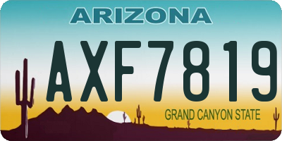 AZ license plate AXF7819
