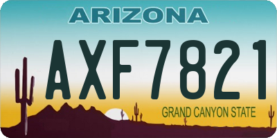 AZ license plate AXF7821