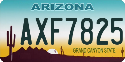 AZ license plate AXF7825