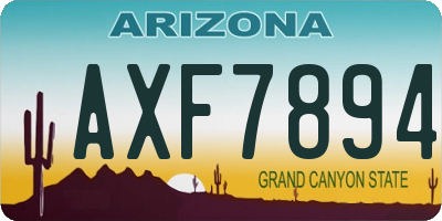 AZ license plate AXF7894