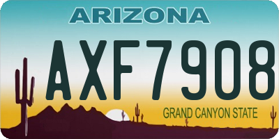AZ license plate AXF7908