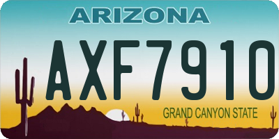 AZ license plate AXF7910