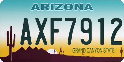 AZ license plate AXF7912