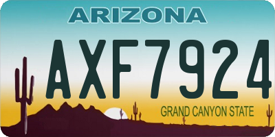 AZ license plate AXF7924