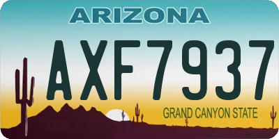AZ license plate AXF7937