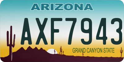AZ license plate AXF7943
