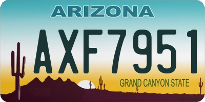AZ license plate AXF7951
