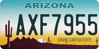 AZ license plate AXF7955