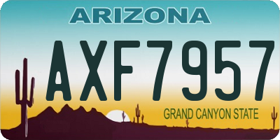 AZ license plate AXF7957