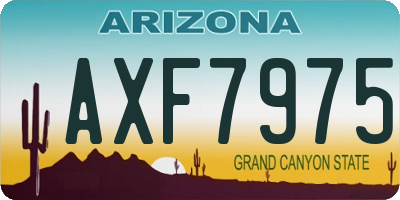 AZ license plate AXF7975