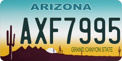 AZ license plate AXF7995