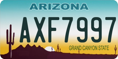 AZ license plate AXF7997