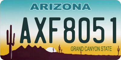 AZ license plate AXF8051