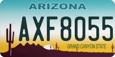 AZ license plate AXF8055