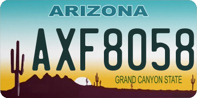 AZ license plate AXF8058