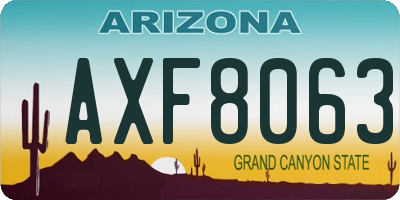 AZ license plate AXF8063