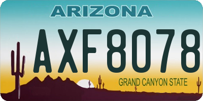 AZ license plate AXF8078
