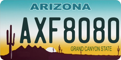 AZ license plate AXF8080