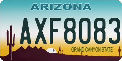 AZ license plate AXF8083