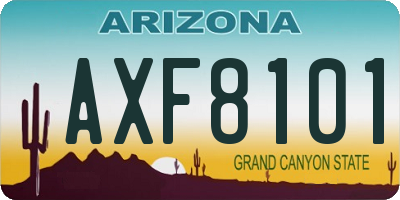 AZ license plate AXF8101