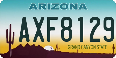 AZ license plate AXF8129