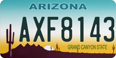 AZ license plate AXF8143