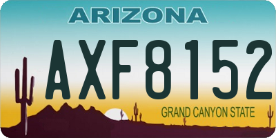 AZ license plate AXF8152