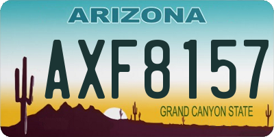 AZ license plate AXF8157