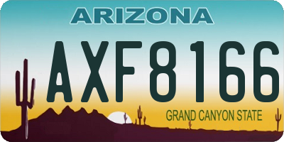 AZ license plate AXF8166