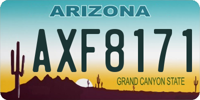 AZ license plate AXF8171