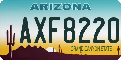 AZ license plate AXF8220