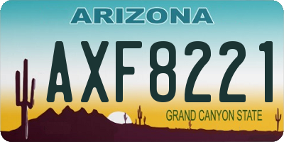 AZ license plate AXF8221