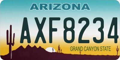 AZ license plate AXF8234