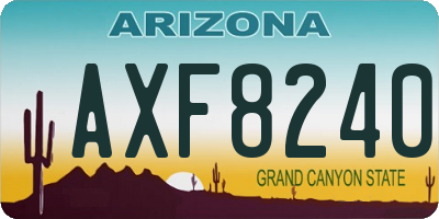 AZ license plate AXF8240