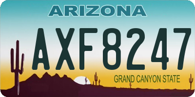 AZ license plate AXF8247